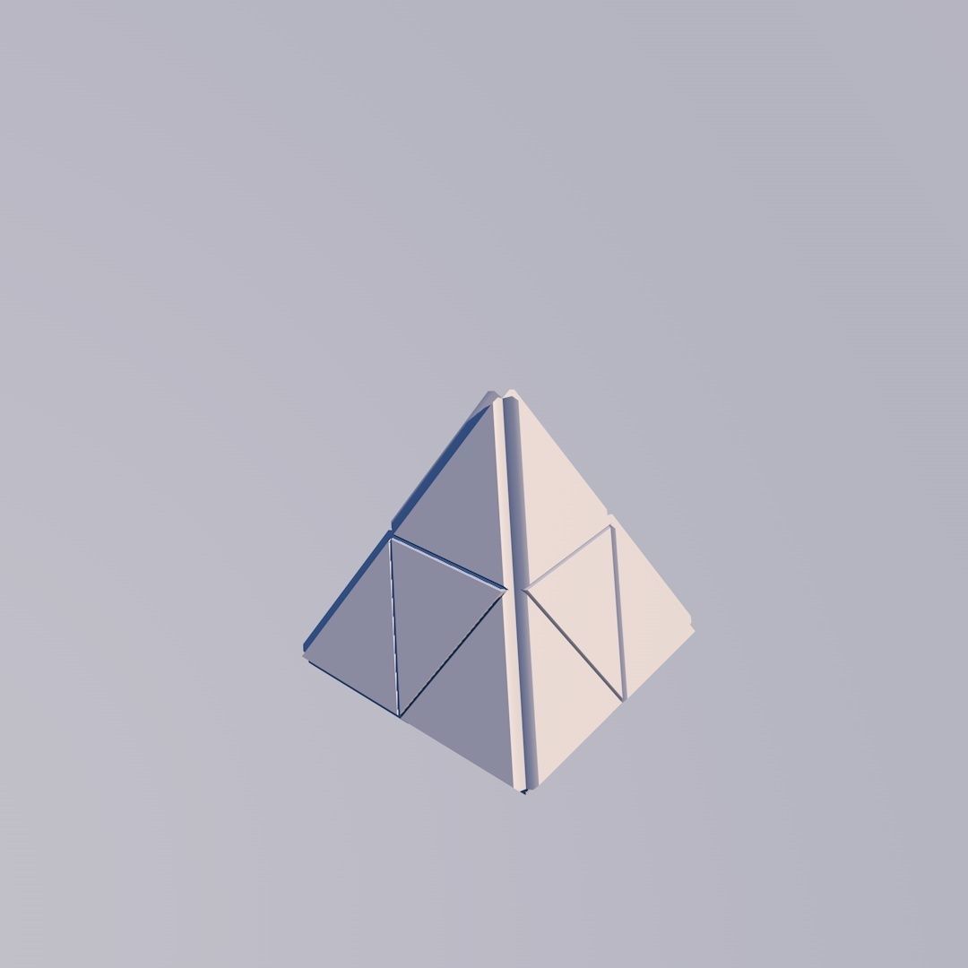 Sci Fi Object No8 - Pyramid Sphere Torus 2019 Low Poly Low-poly 3D model_2