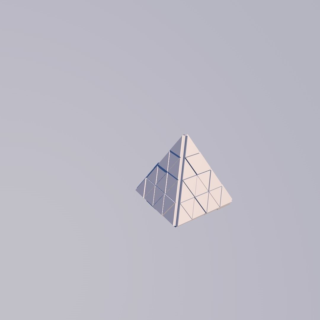 Sci Fi Object No14 - Pyramid Sphere Torus 2019 Low Poly 3D model_2