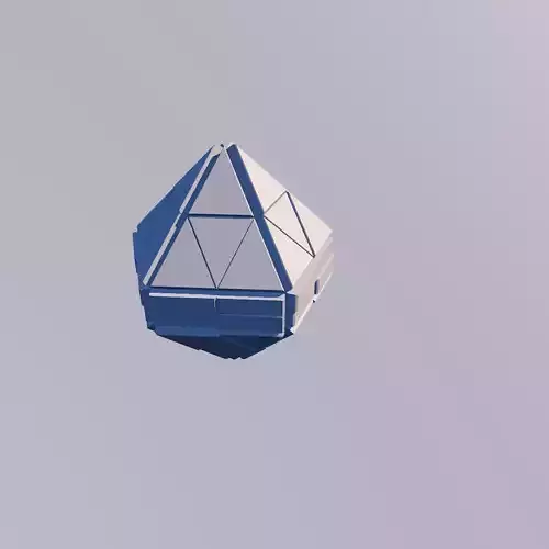 Sci Fi Object No 18 - Pyramid Sphere Torus 2019 Low Poly