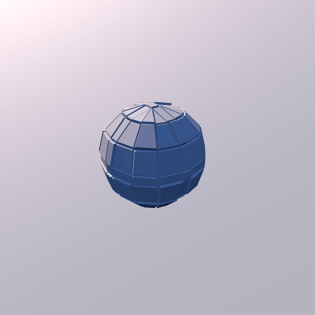 Sci Fi Object No 19 - Pyramid Sphere Torus 2019 Low Poly 3D model_10
