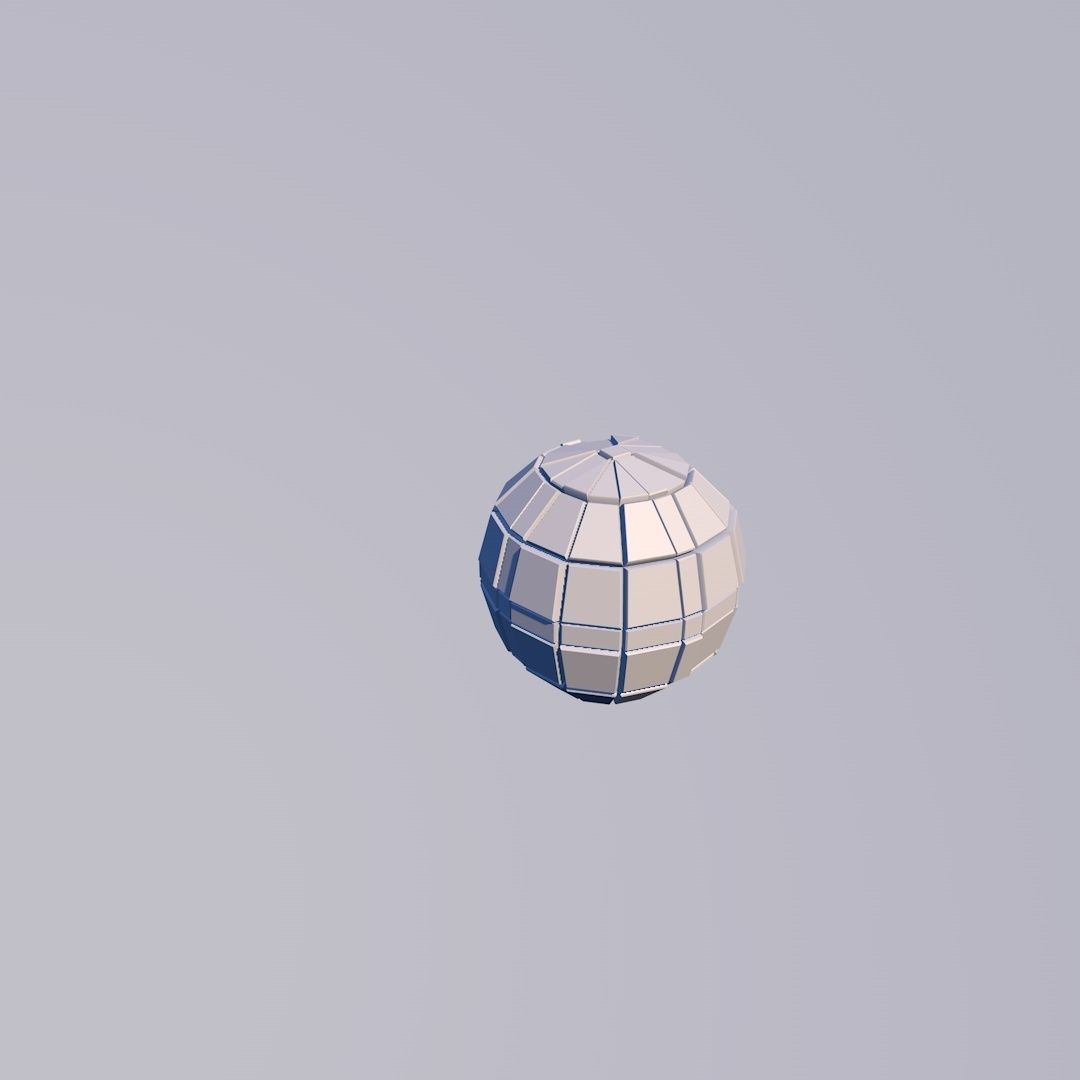 Sci Fi Object No 19 - Pyramid Sphere Torus 2019 Low Poly 3D model_2