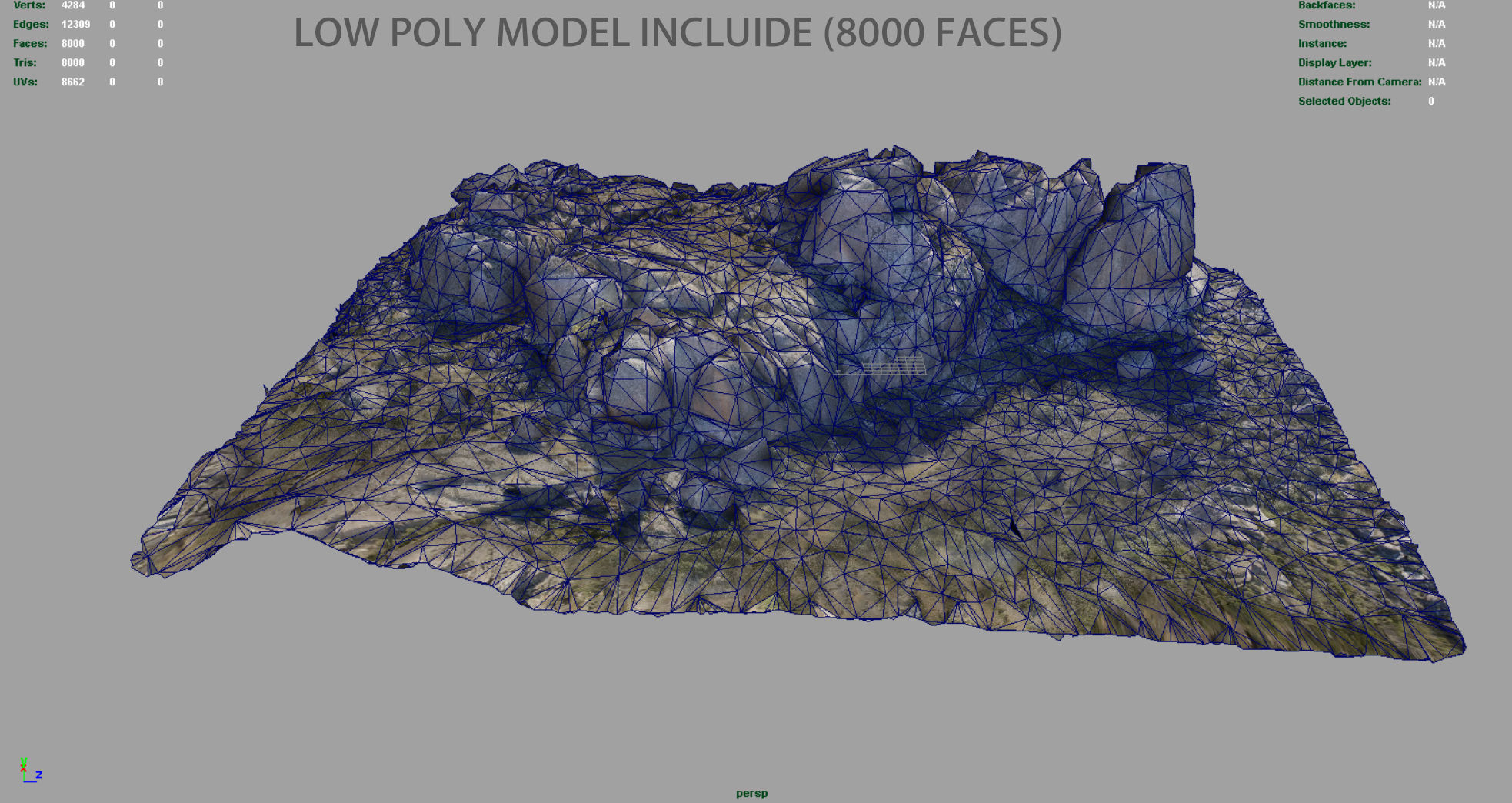  MOUNTAIN ROCKS 8 Low-poly 3D model_10
