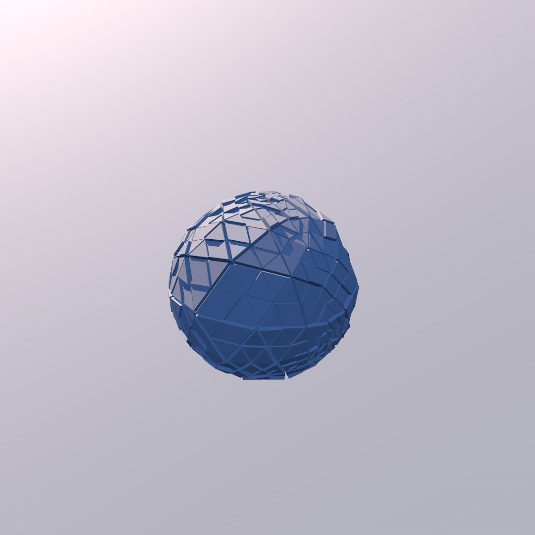 Sci Fi Object No 21 - Pyramid Sphere Torus 2019 Low Poly 3D model_9