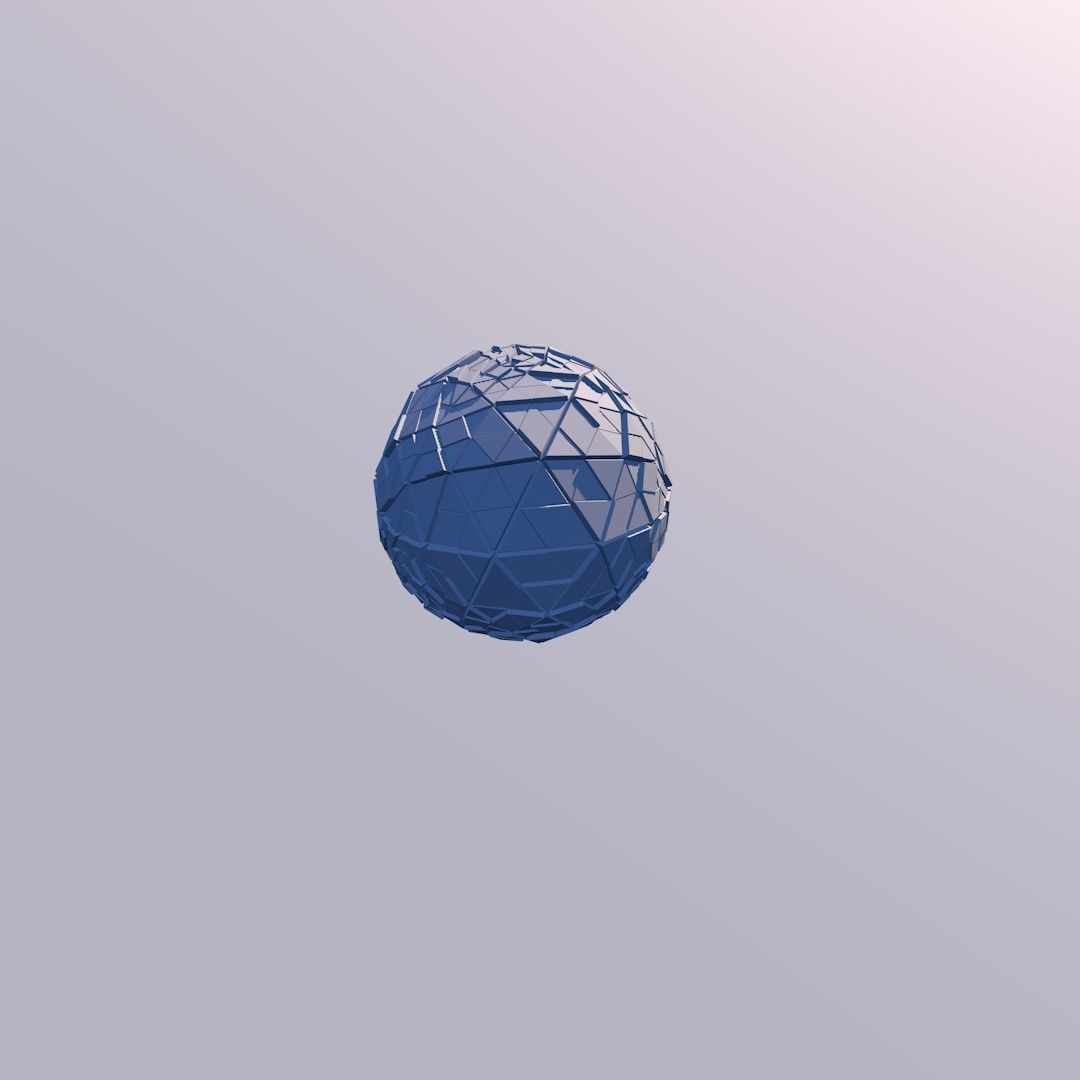 Sci Fi Object No 21 - Pyramid Sphere Torus 2019 Low Poly 3D model_8