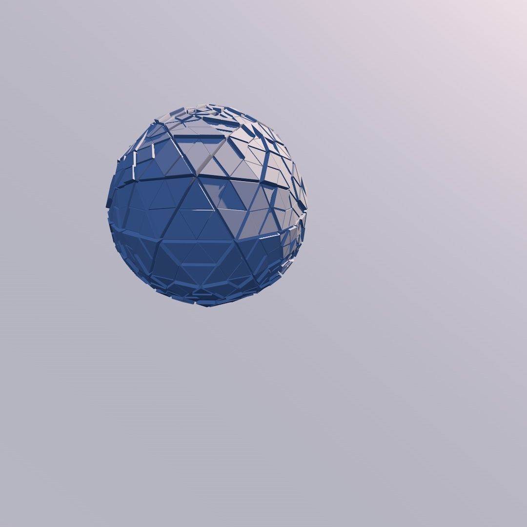 Sci Fi Object No 21 - Pyramid Sphere Torus 2019 Low Poly 3D model_7