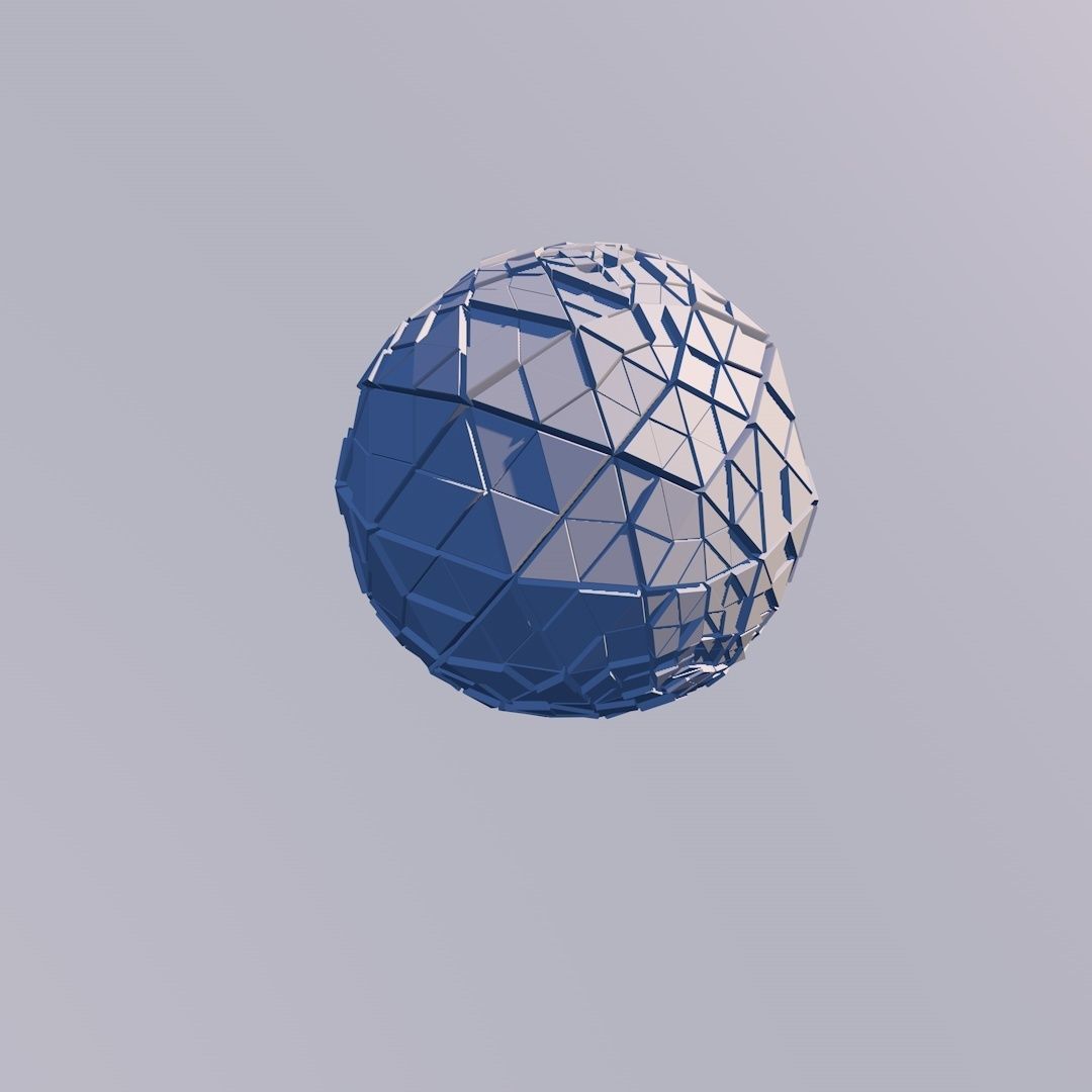 Sci Fi Object No 21 - Pyramid Sphere Torus 2019 Low Poly 3D model_5