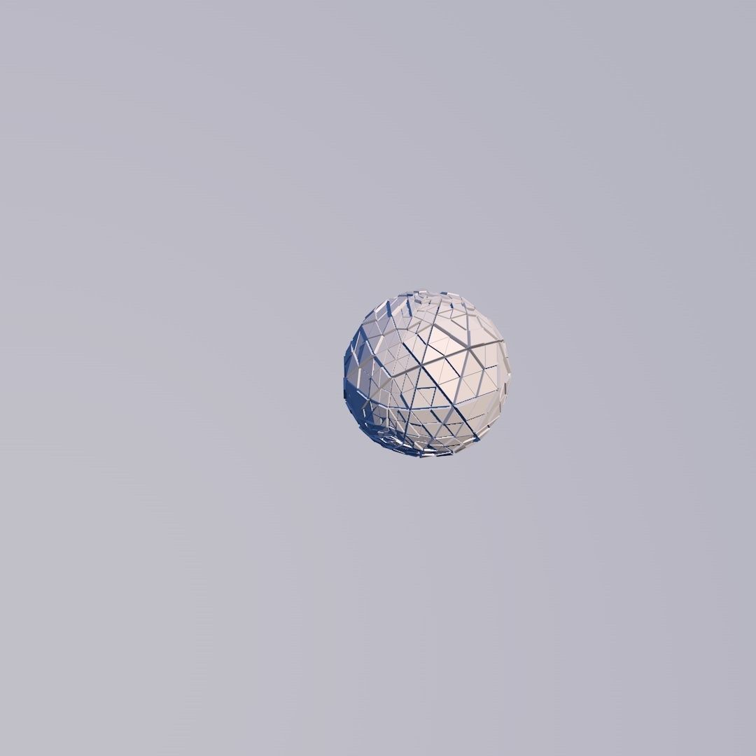 Sci Fi Object No 21 - Pyramid Sphere Torus 2019 Low Poly 3D model_10