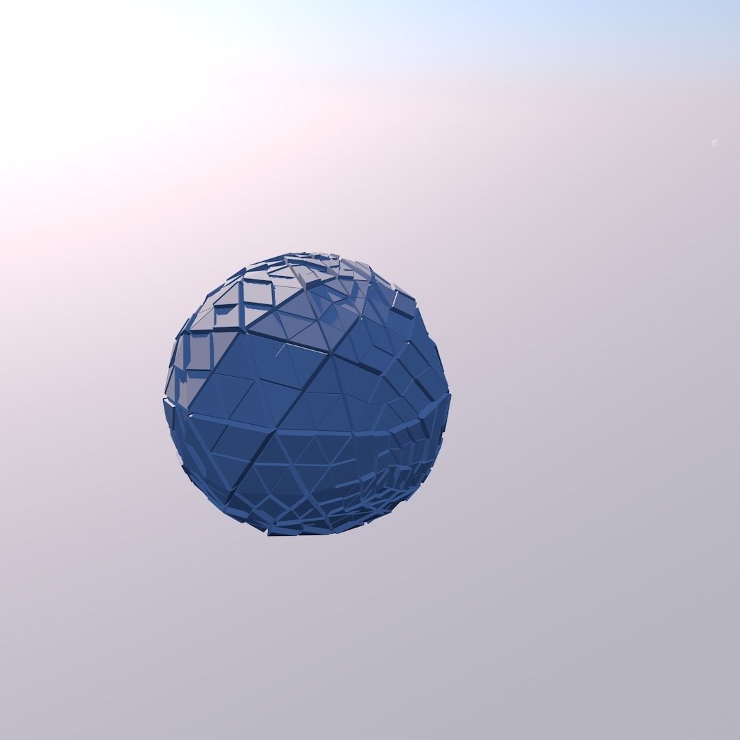 Sci Fi Object No 21 - Pyramid Sphere Torus 2019 Low Poly 3D model_4
