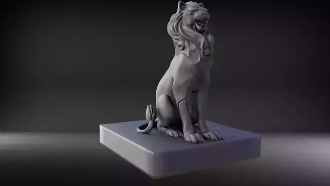 Lion statue 3D model