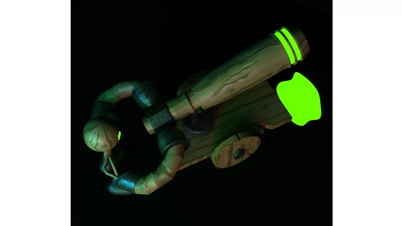 BOOM 3D glow in grenade launcher 3D model_0