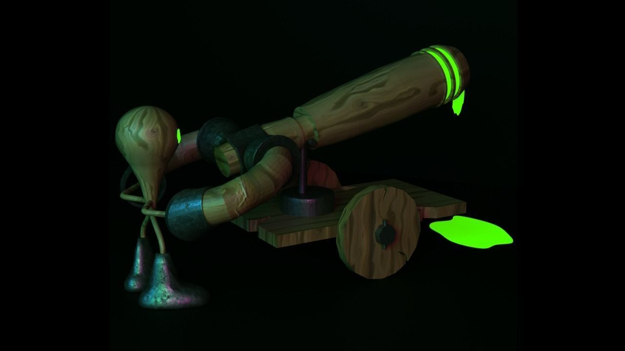 BOOM 3D glow in grenade launcher 3D model_2