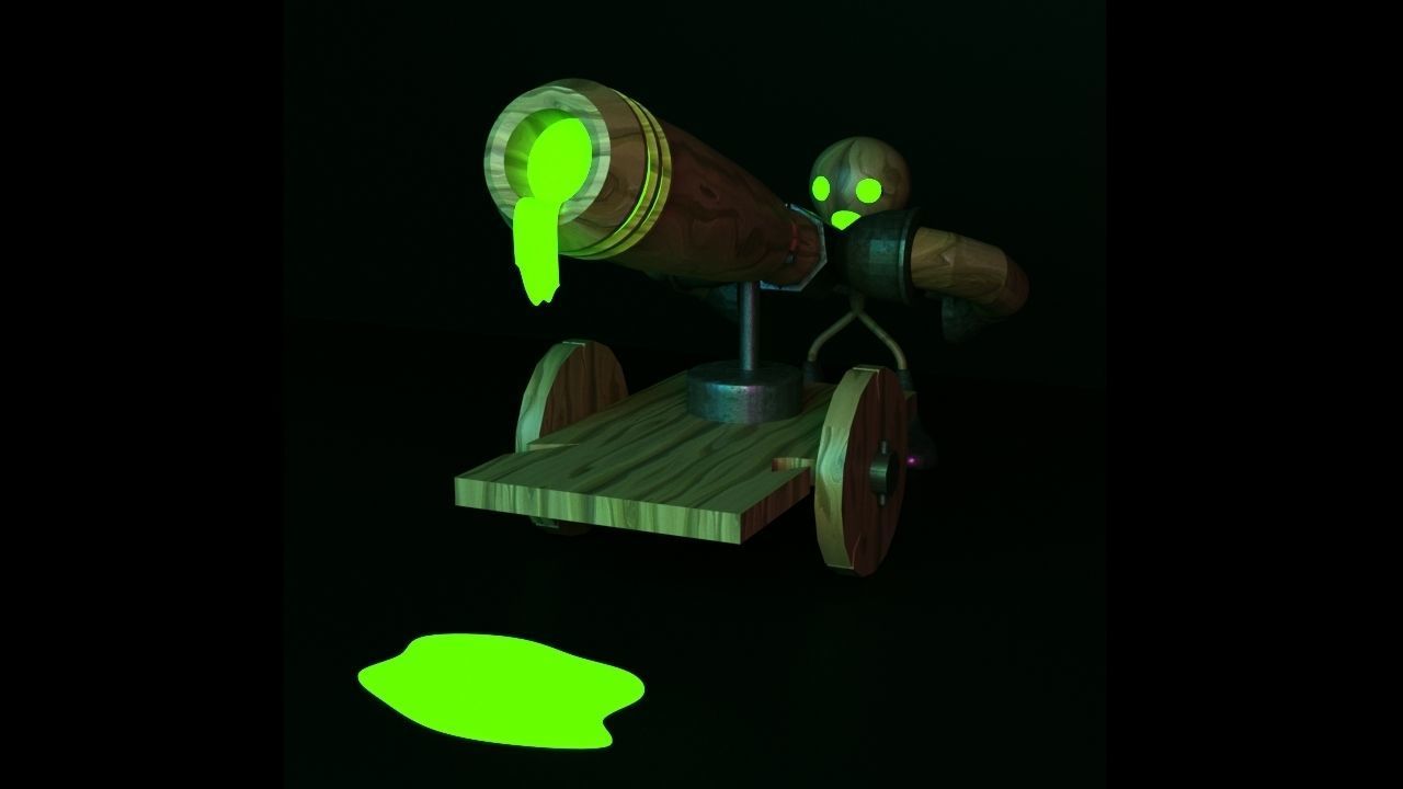 BOOM 3D glow in grenade launcher 3D model_1