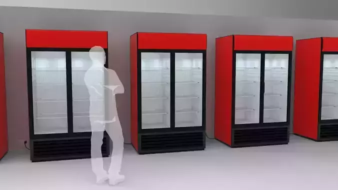 Double Door Cooler - Drinks Fridge Medium Size 3D model