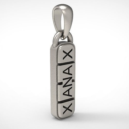 xanax pendant 3D print model