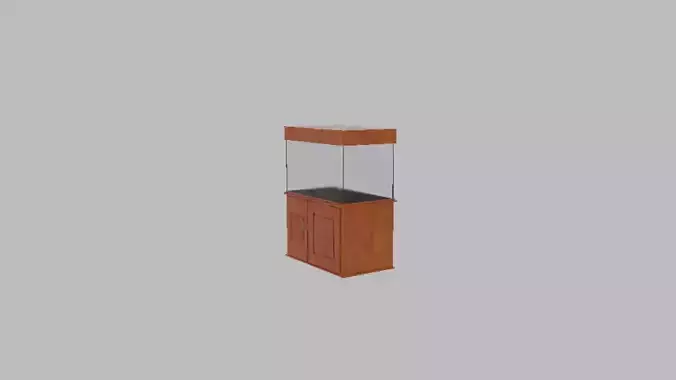 Aquarium with a cabinet Free low-poly 3D model