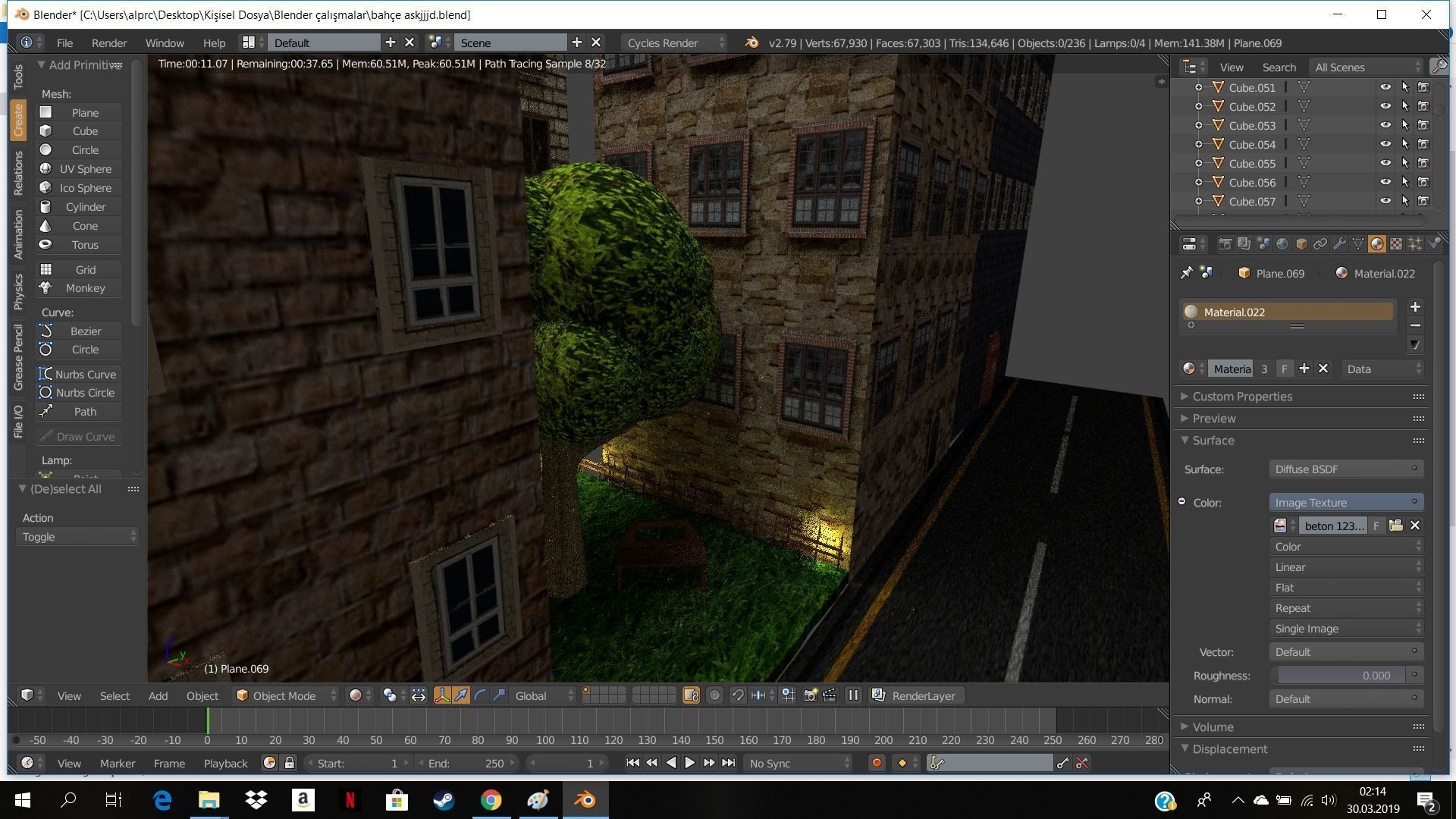 Street city with buildings and trees Free 3D model_5