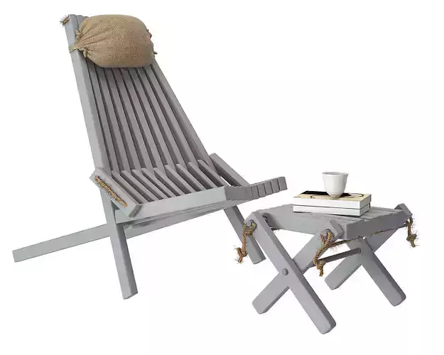 ECO chair with neckpillow with Lilly foot table