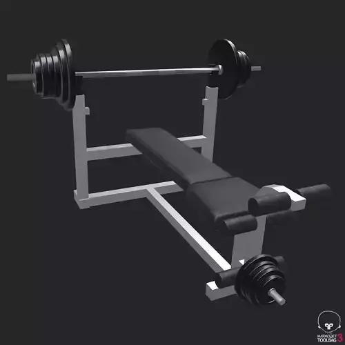 Weight Bench Low Poly Game Ready Low-poly 3D model