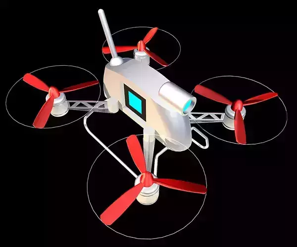 Quadrocopter drone with propellers