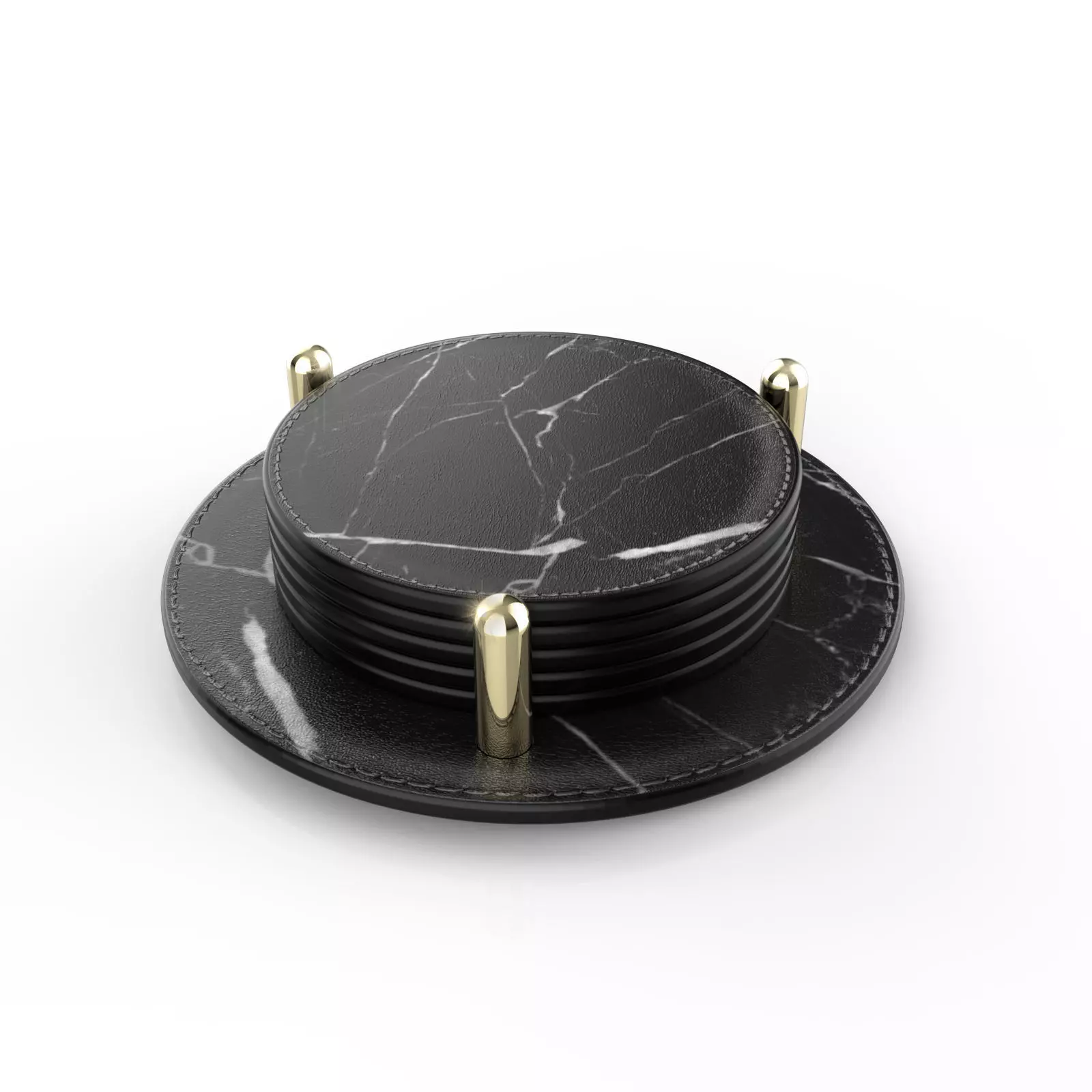 Drink Coasters Low-poly 3D model