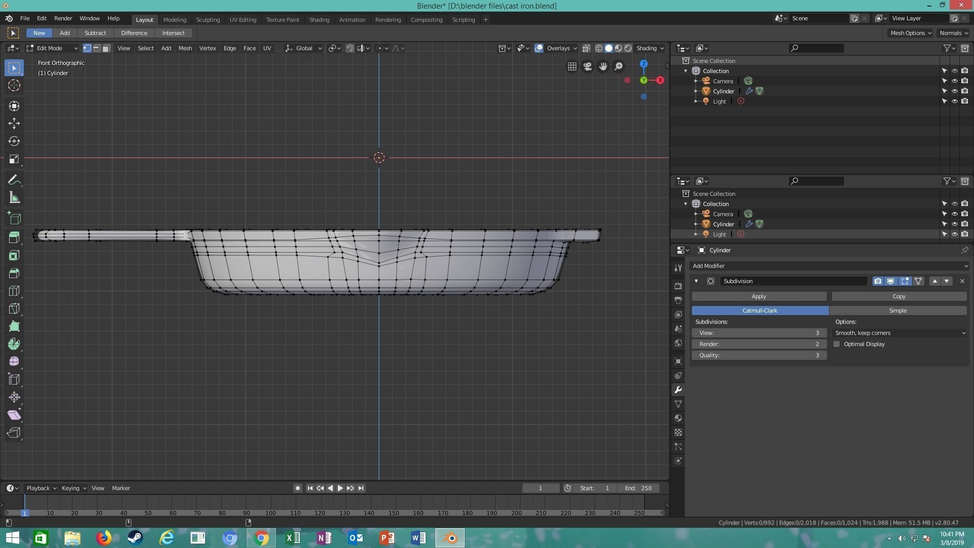 cast iron skillet 3D model_11