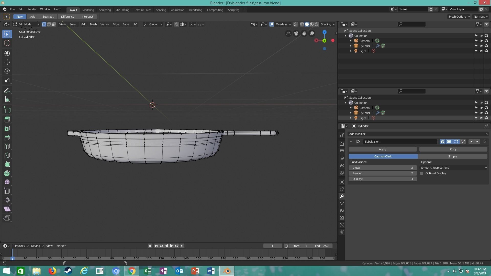 cast iron skillet 3D model_14
