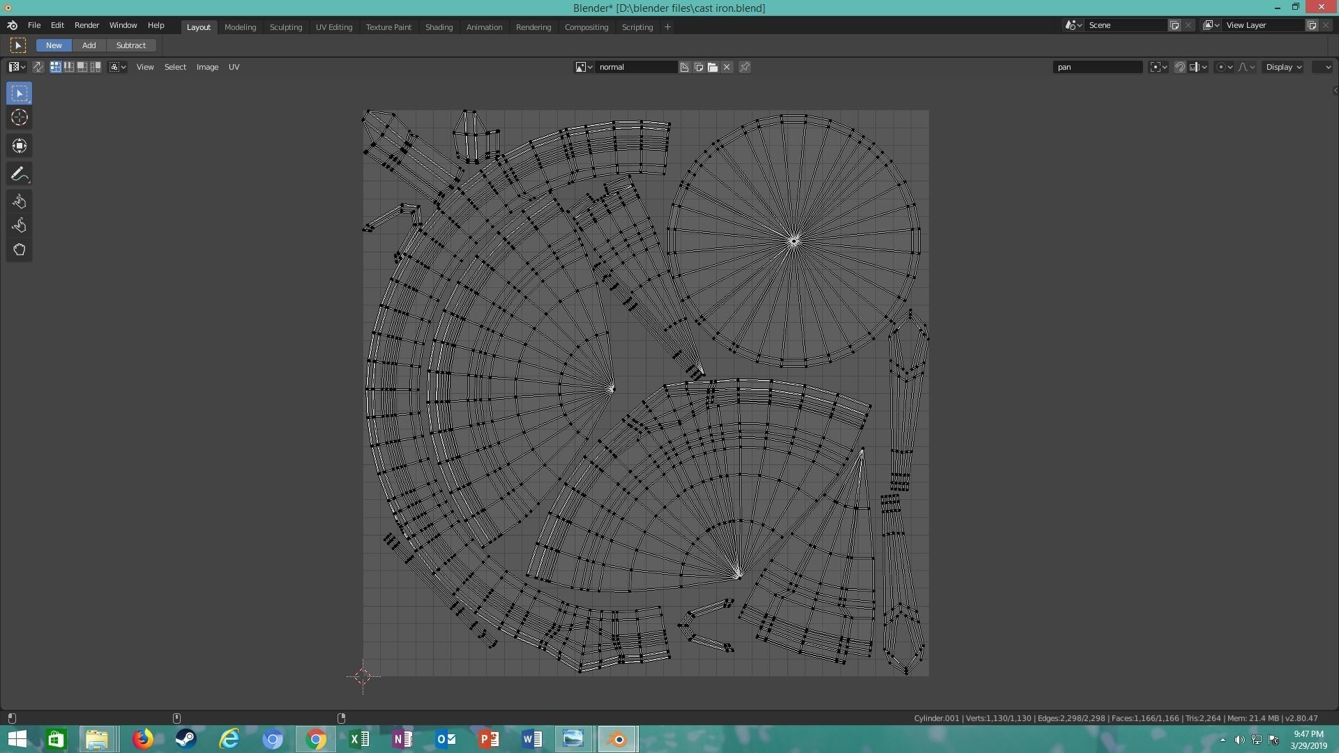 cast iron skillet 3D model_22