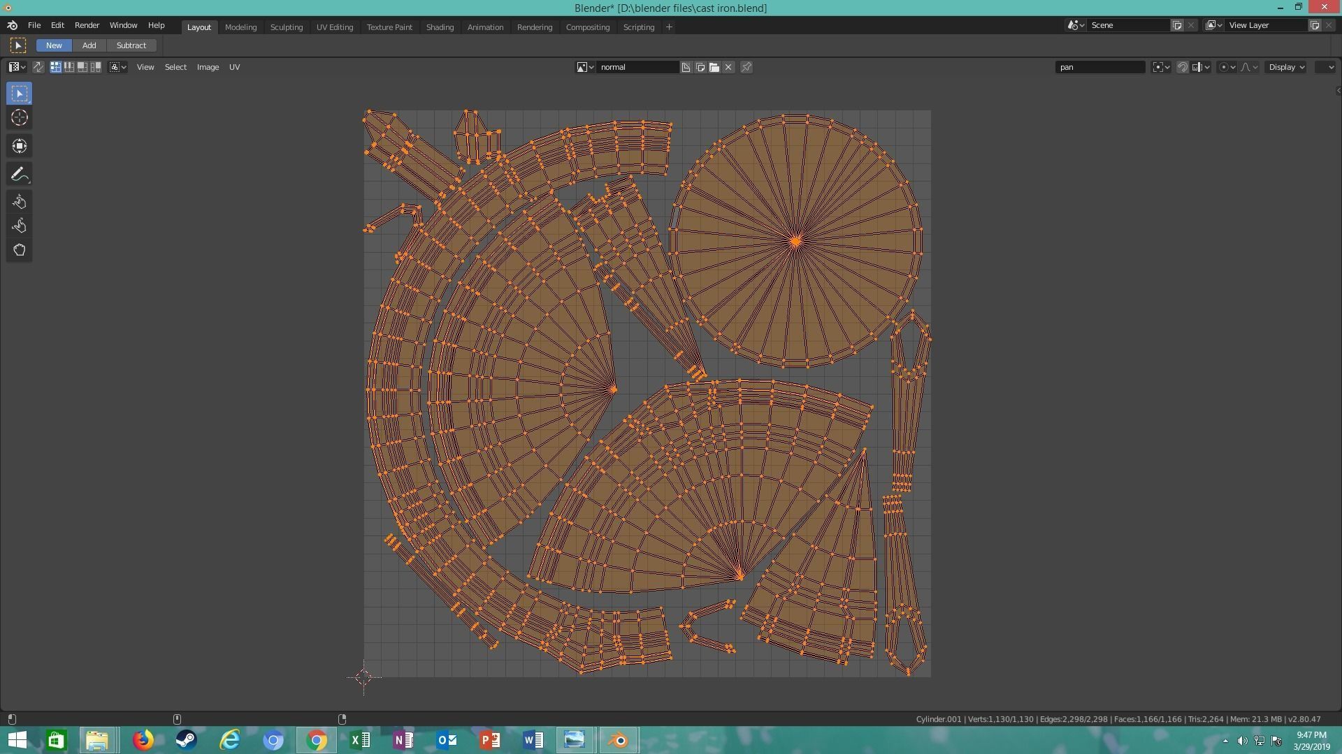 cast iron skillet 3D model_21