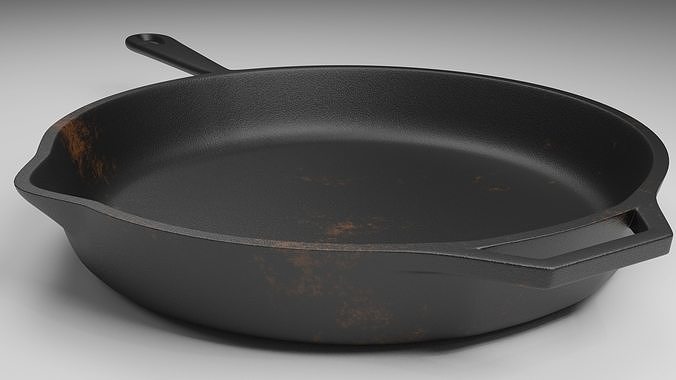 cast iron skillet 3D model 7