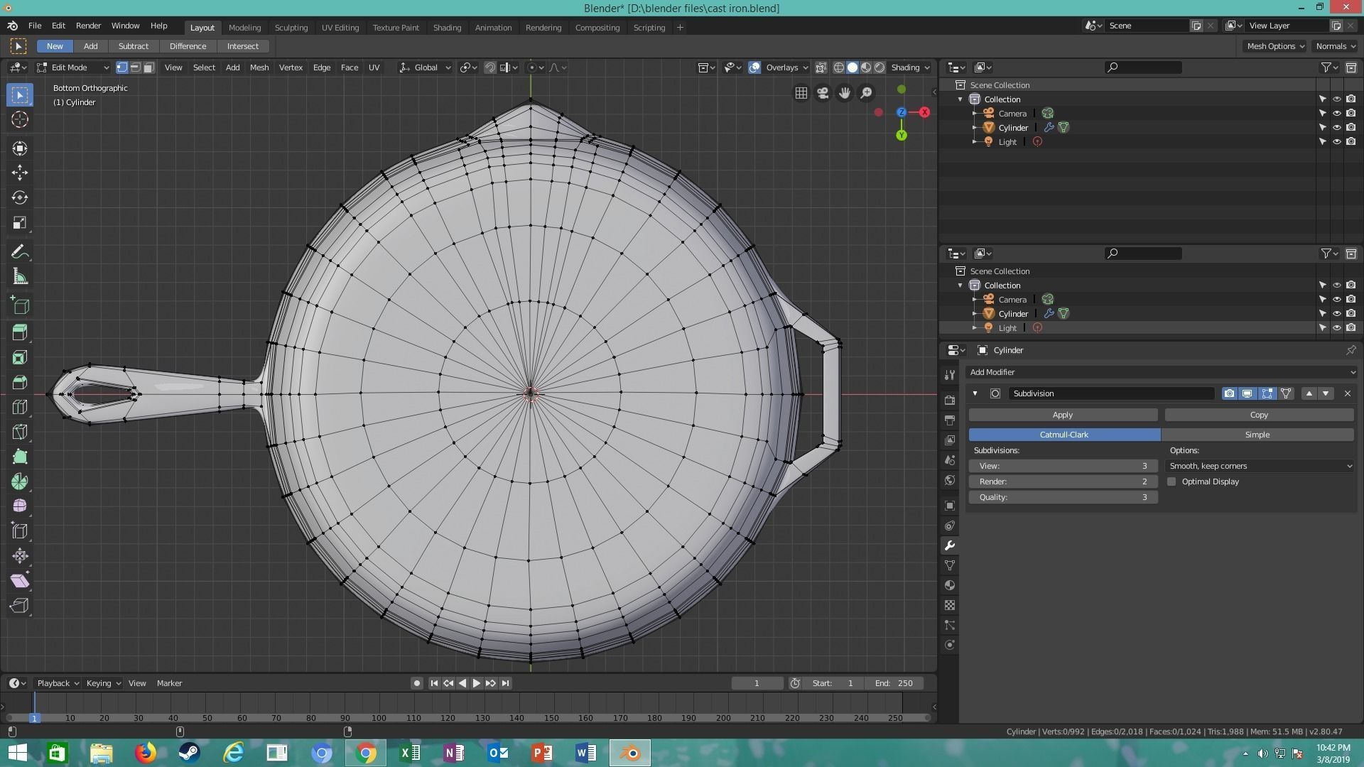 cast iron skillet 3D model_13