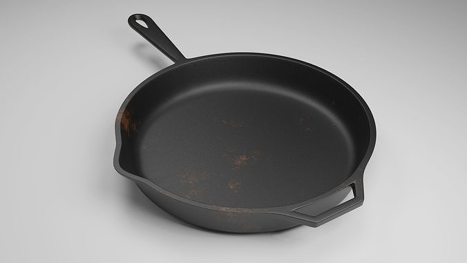 cast iron skillet 3D model 4