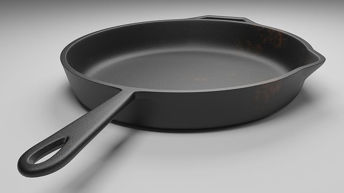 cast iron skillet 3D model 2