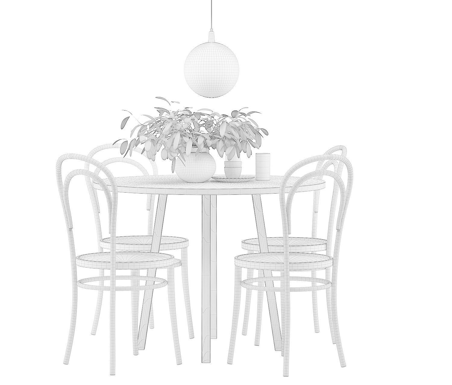 Dining Furnitures Set 21 3D model_7