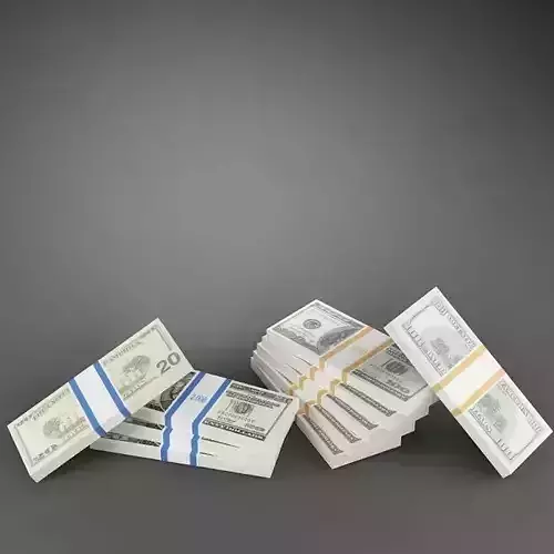 Money stack of dollar bills 3D model