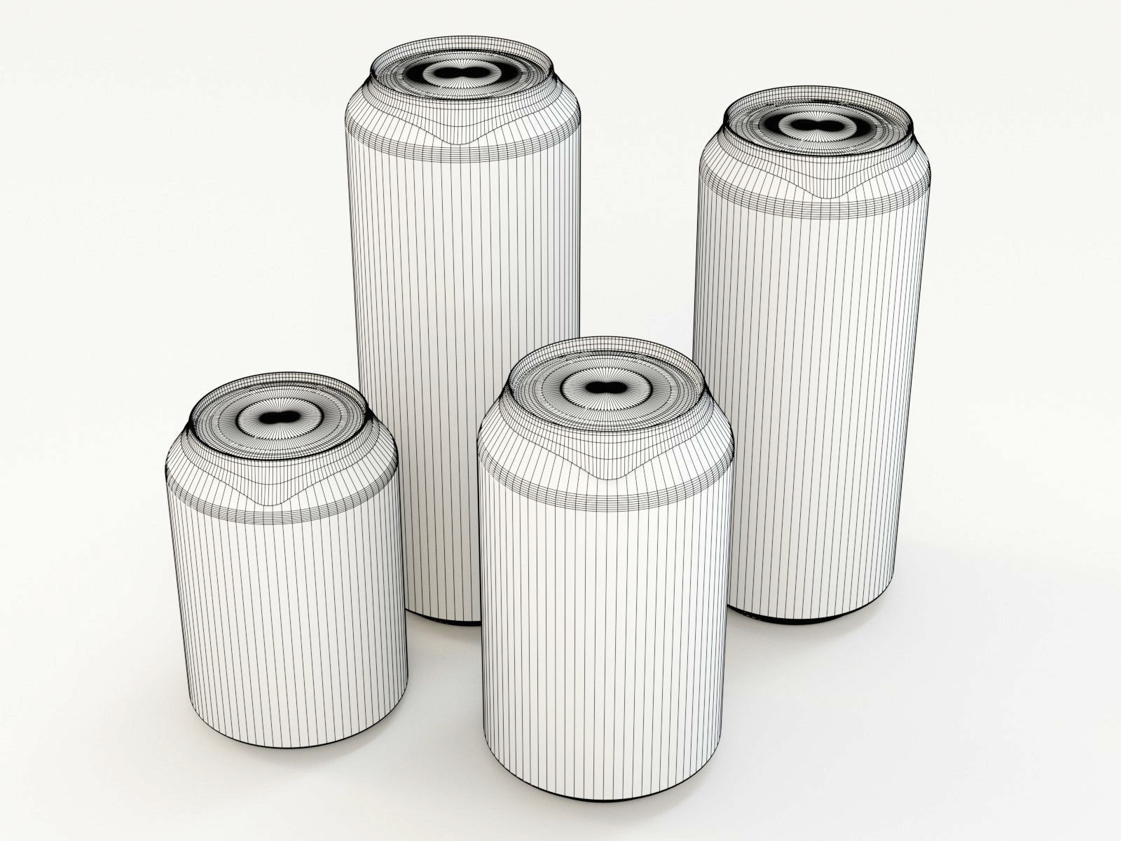 Beverage cans 250ml 330ml 440ml 500ml with hygiene foil cover 3D model_3