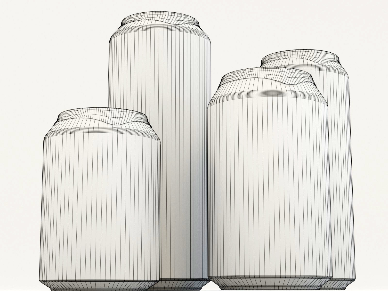 Beverage cans 250ml 330ml 440ml 500ml with hygiene foil cover 3D model_9