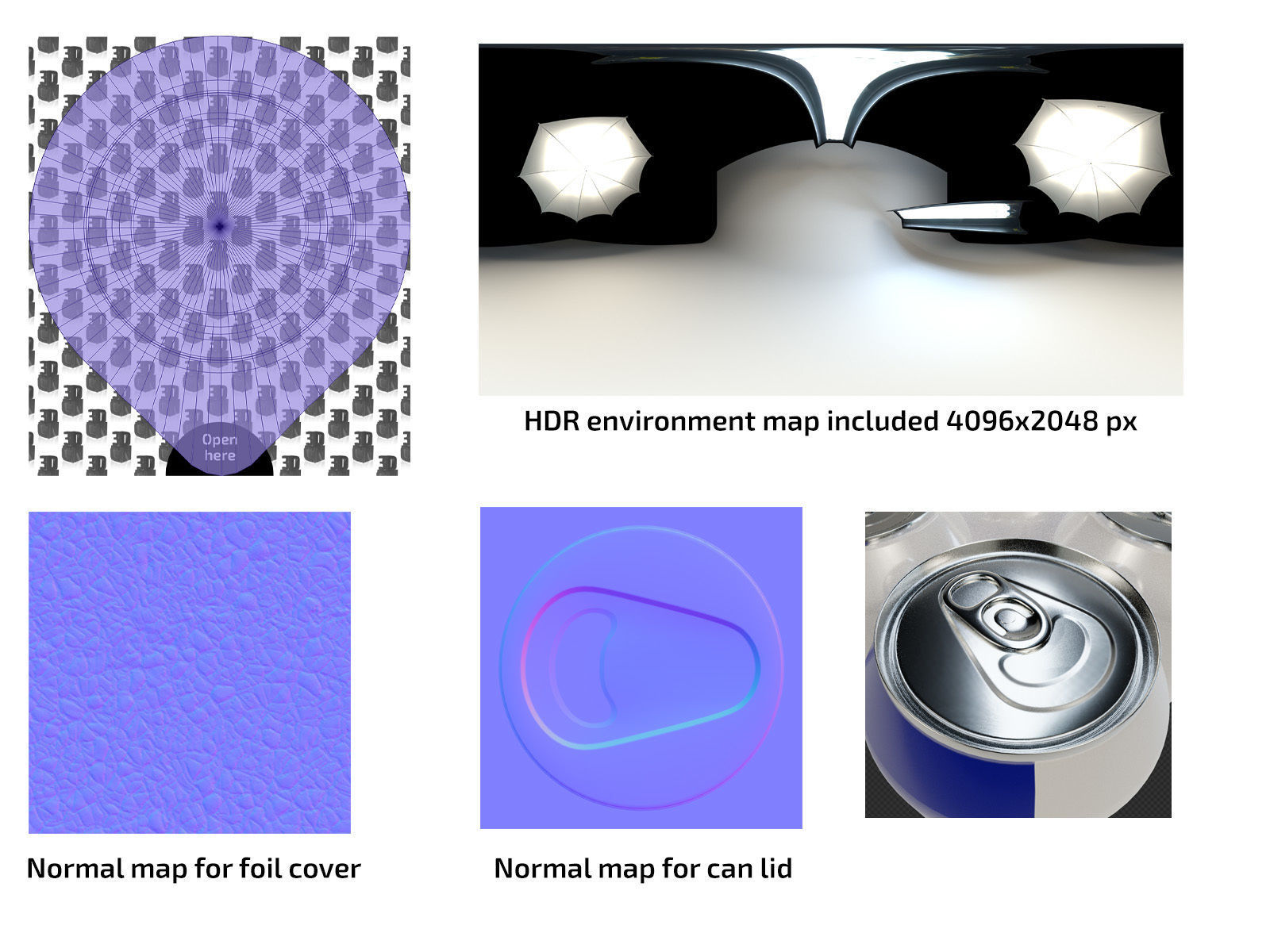 Beverage cans 250ml 330ml 440ml 500ml with hygiene foil cover 3D model_10