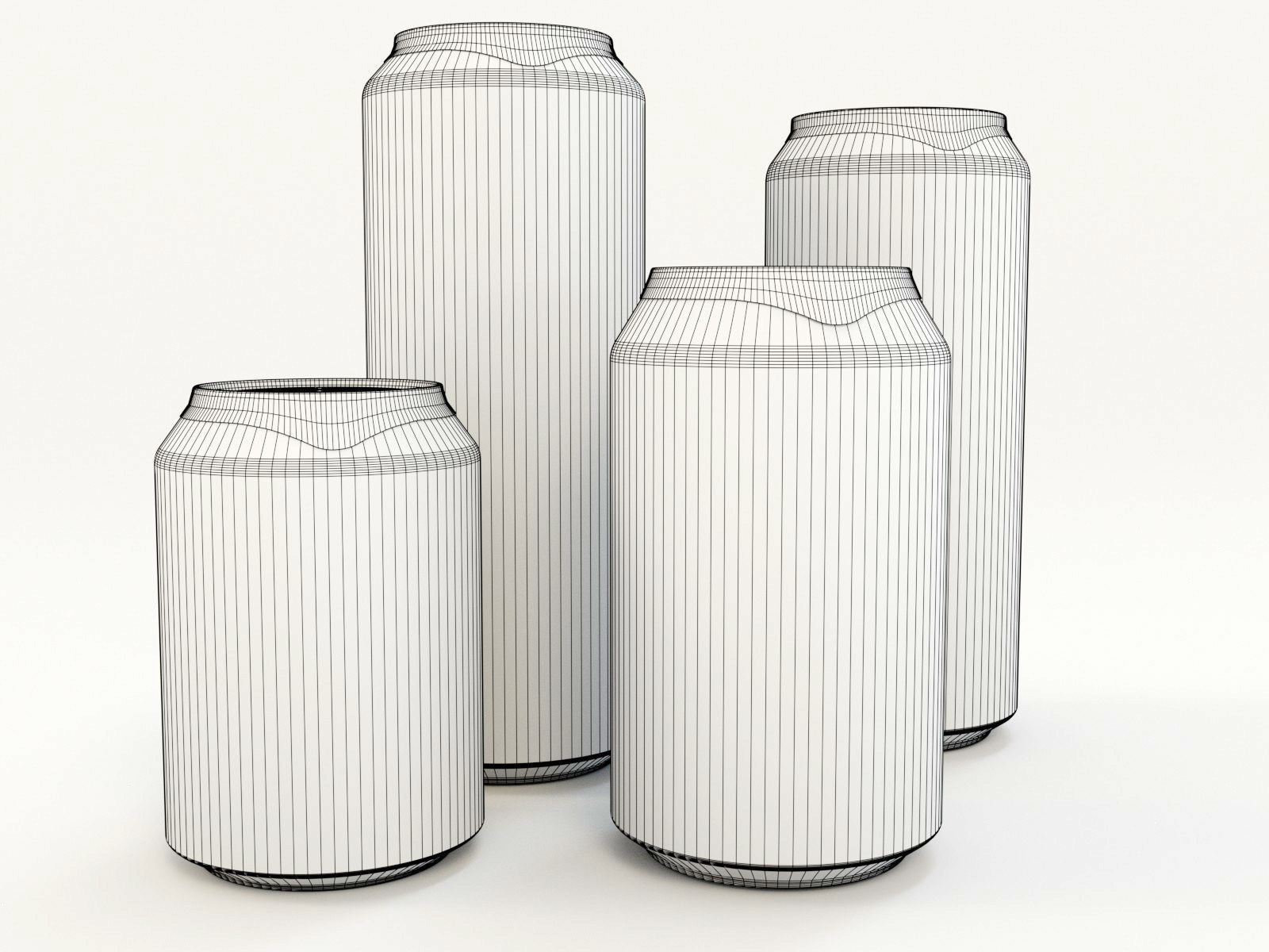 Beverage cans 250ml 330ml 440ml 500ml with hygiene foil cover 3D model_1