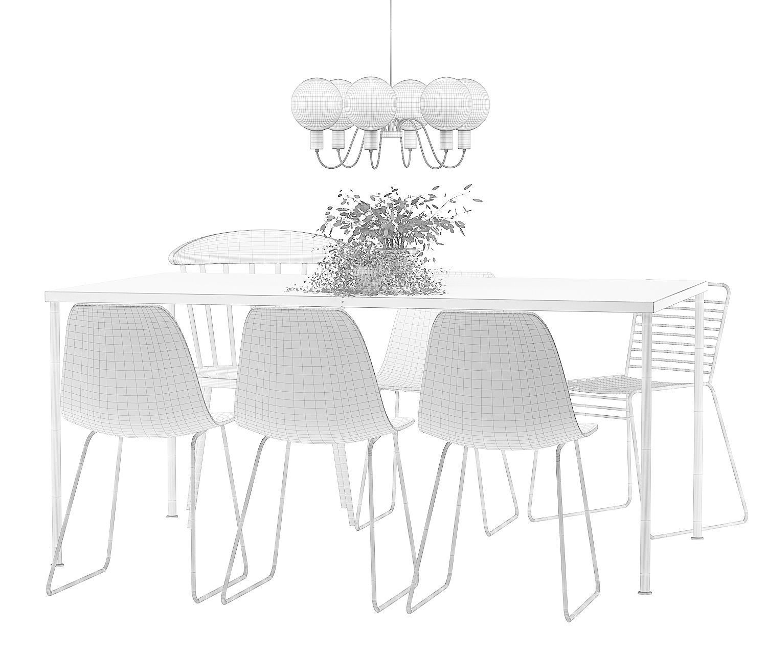 Dining Furnitures Set 22 3D model_8