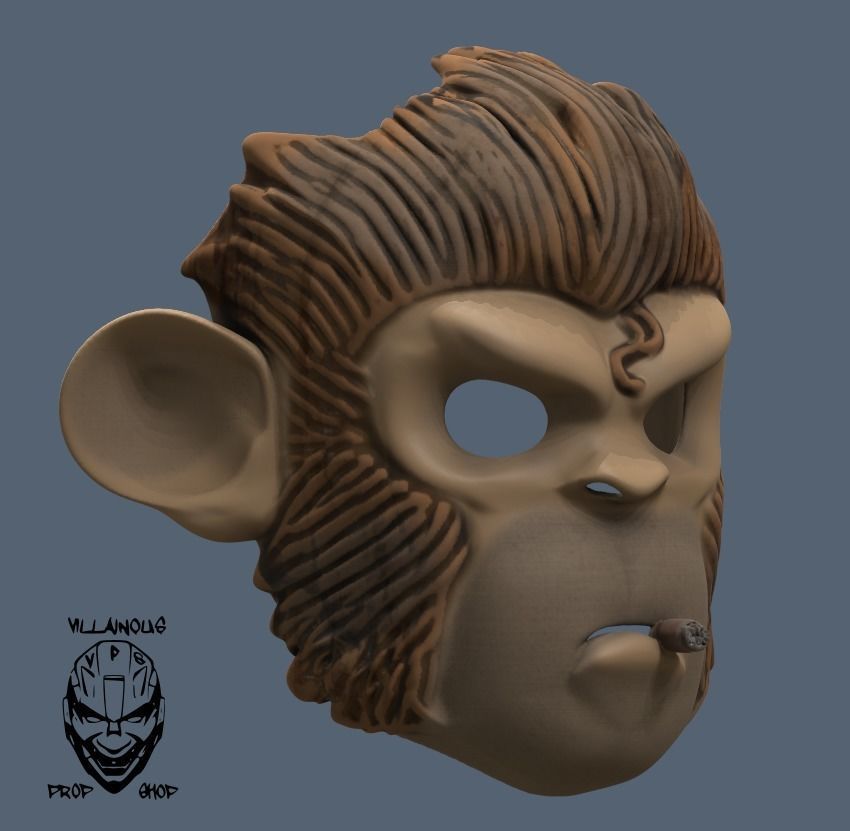 Space Monkey  Pogo Mask 3D print model_1