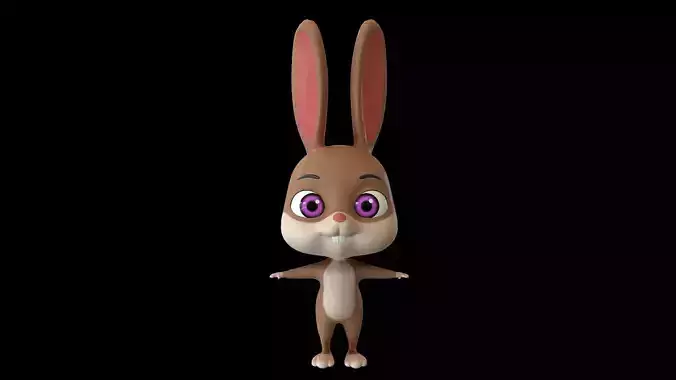 Asset - Cartoons - Animal - Rabbit - Rig 3D model
