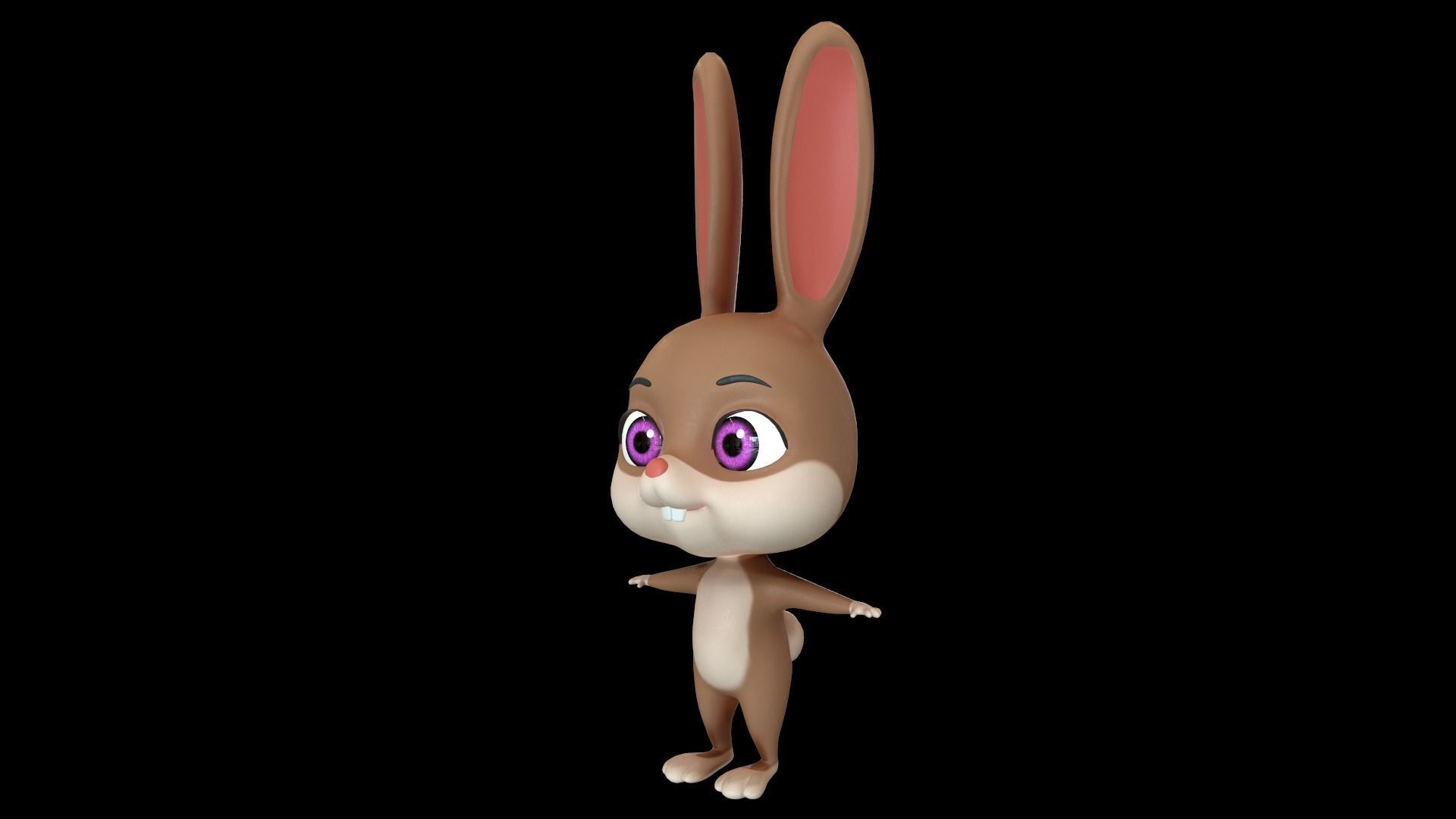 Asset - Cartoons - Animal - Rabbit - Rig 3D model_4