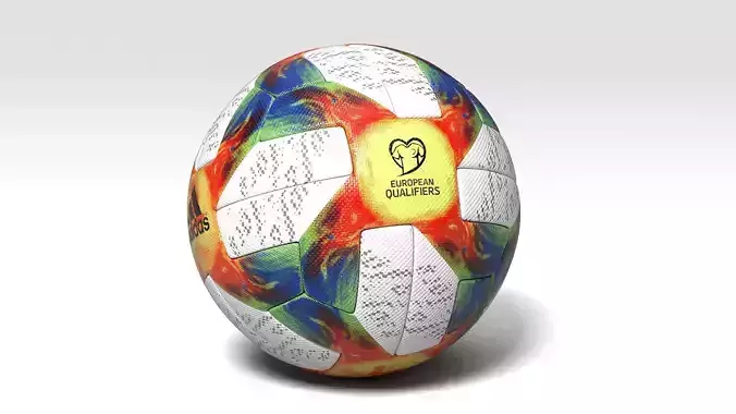 Euro Qualifier 2020 Official Ball Vray Low-poly 3D model