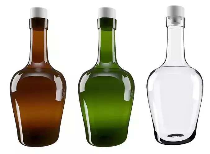 Glass bottle Low-poly 3D model