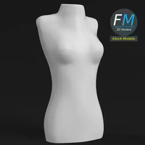 Female half body dummy mannequin 3D model Female half body dummy mannequin 3D model
