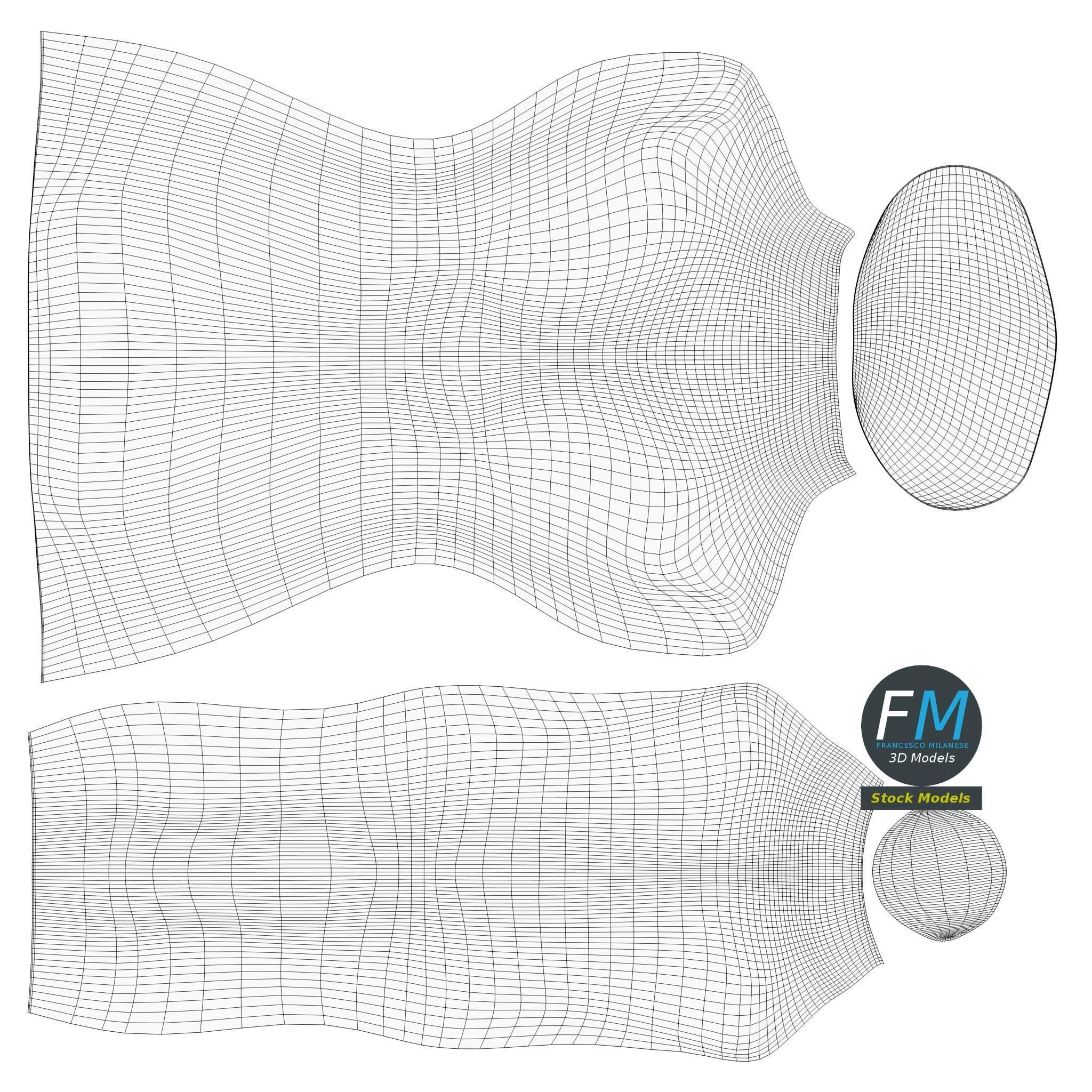 Female half body dummy mannequin 3D model_11