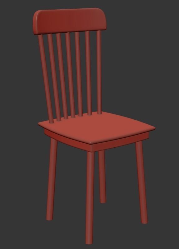 Wood Chair Free low-poly 3D model_0