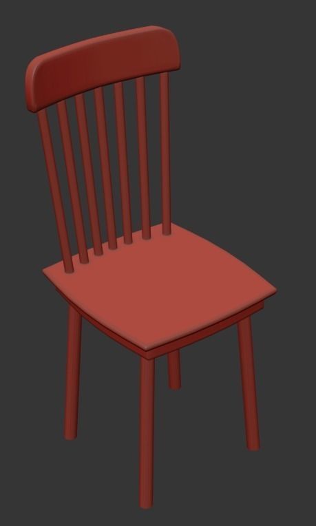 Wood Chair Free low-poly 3D model_1