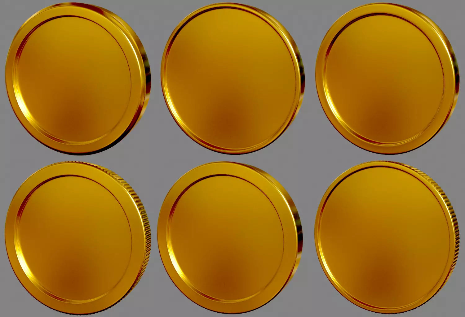 Clean coins Low-poly 3D model_0