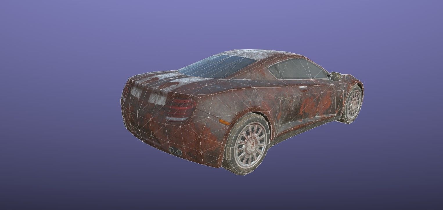 Generic Sport Car Rusty 3D Model Collection_13